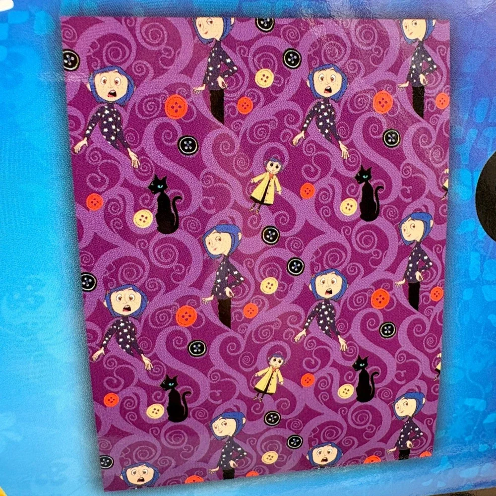 Coraline LAIKA Soft Plush Throw Blanket 50x70 Purple Halloween Print New